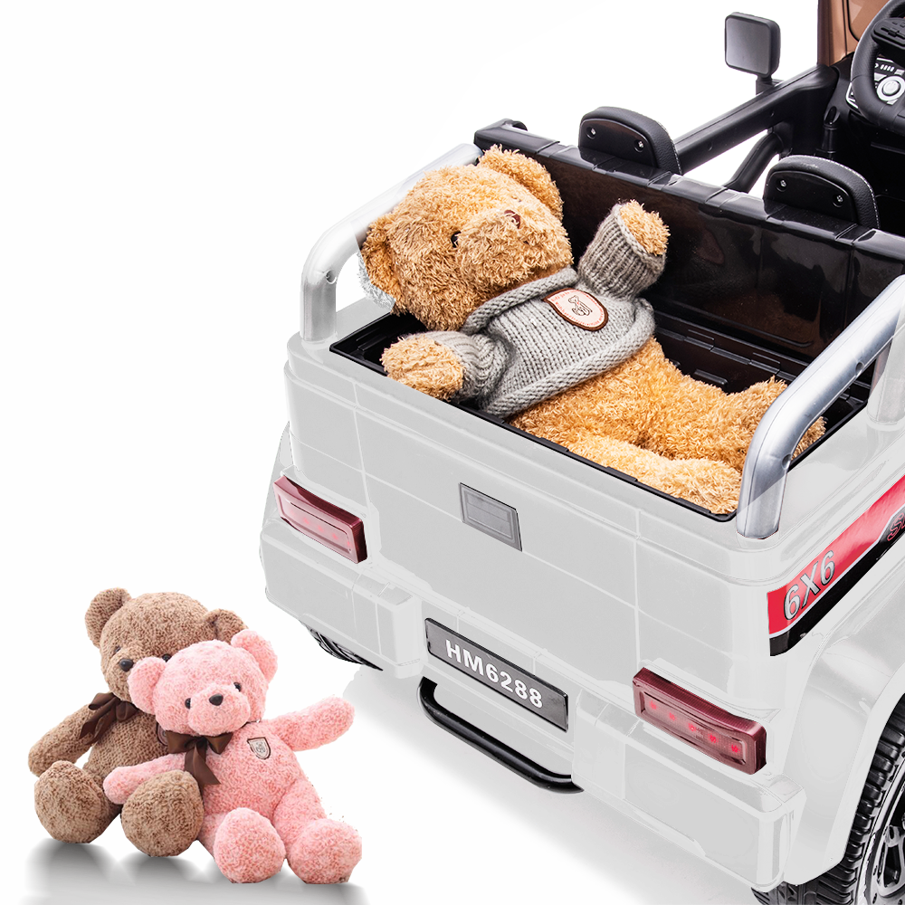 6WD Kids Ride-On Truck with Remote Control and Lockable Doors - 24V Power Wheels Toy