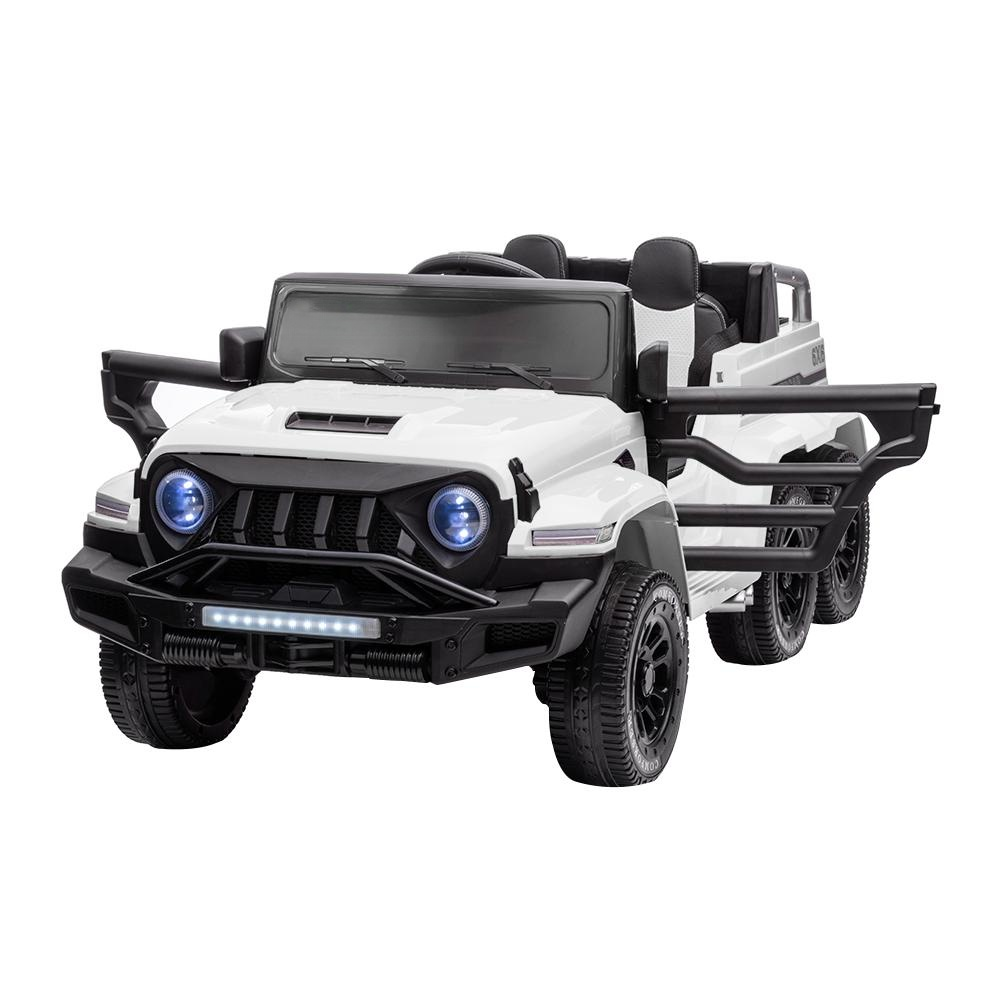 6WD Kids Ride-On Truck with Remote Control and Lockable Doors - 24V Power Wheels Toy