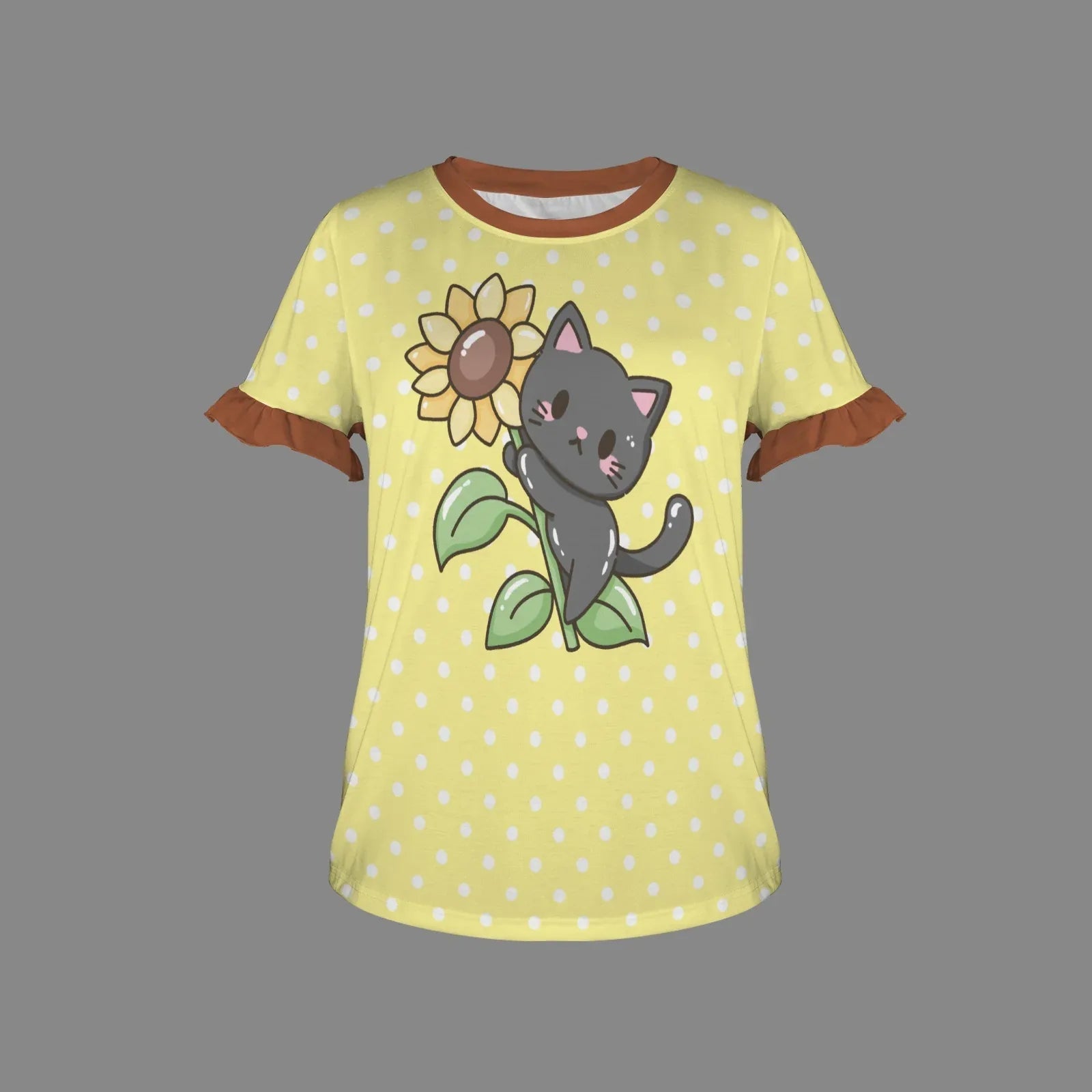 Sunflower Kitty Ruffle Play Tee