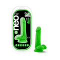 Neo Elite 6 " Silicone Dual Density Dildo with Balls Neon Green