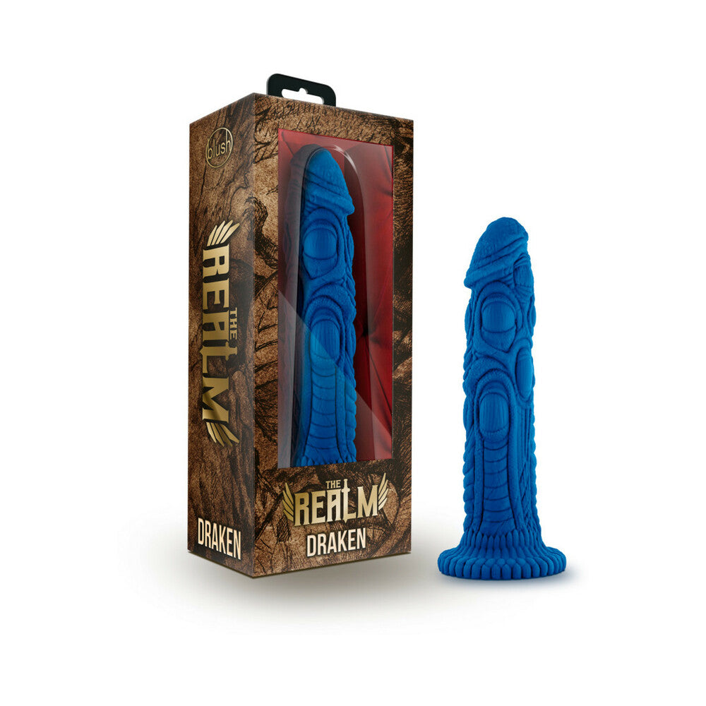 The Realm Draken 7.5 " Silicone Lock On Fantasy Dildo Blue
