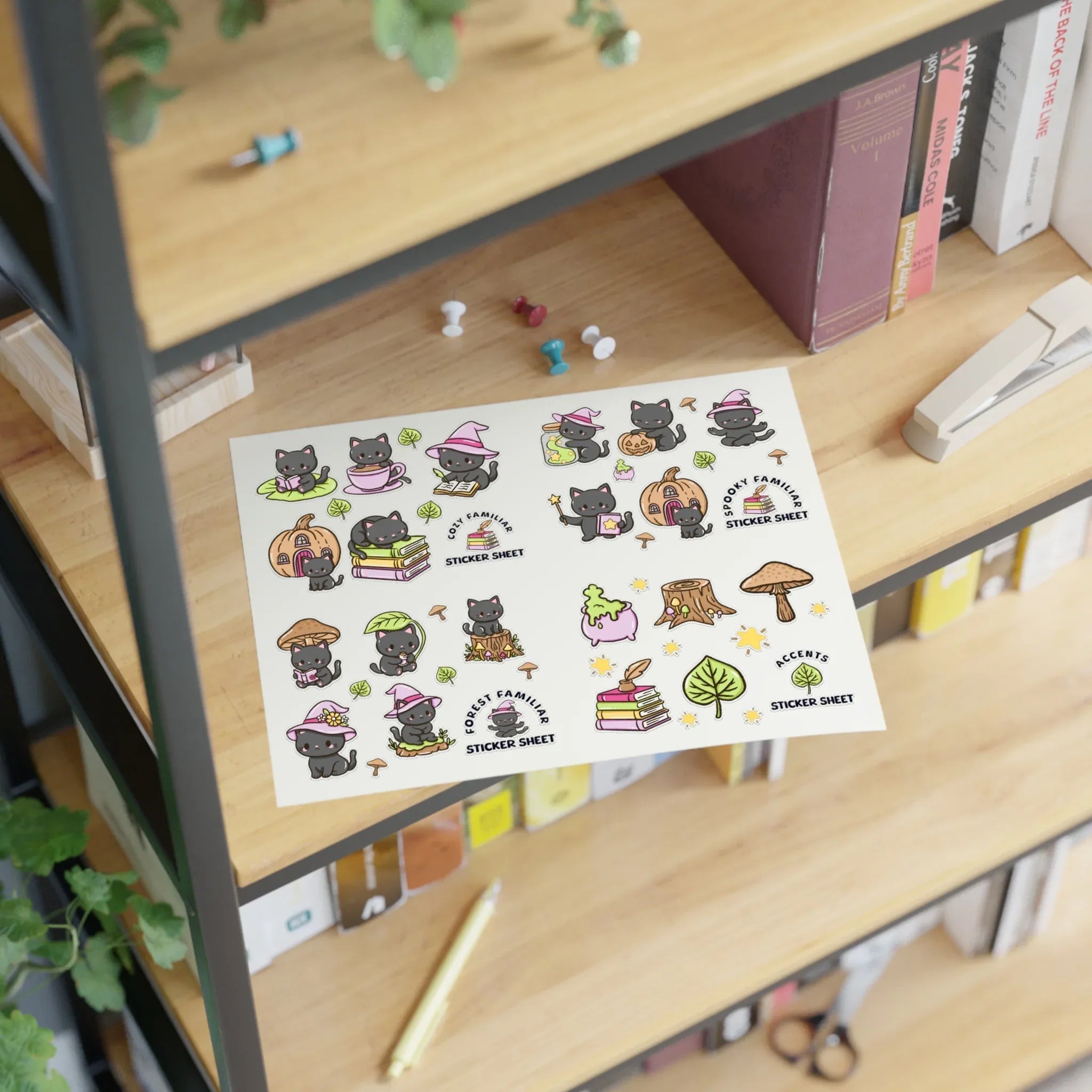 Kitty Cozy Familiar Sticker Sheet