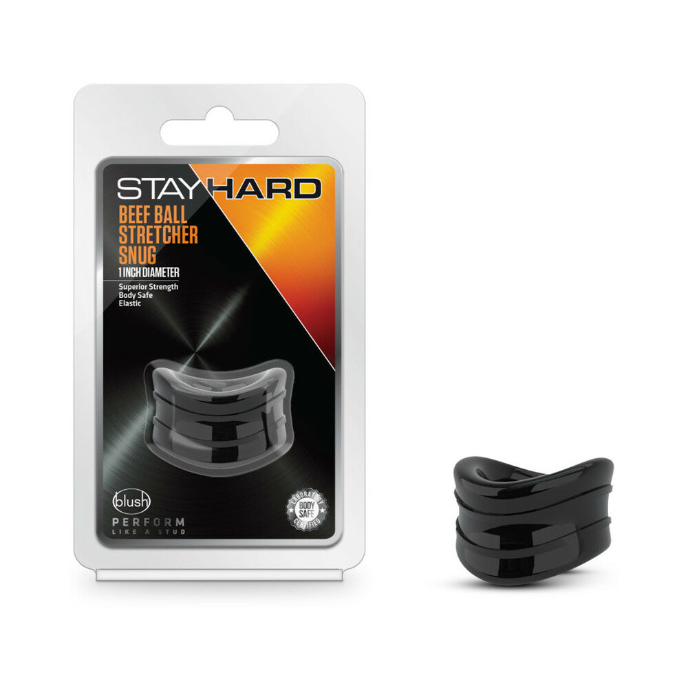 Stay Hard Beef Ball Stretcher Snug 1 " Black