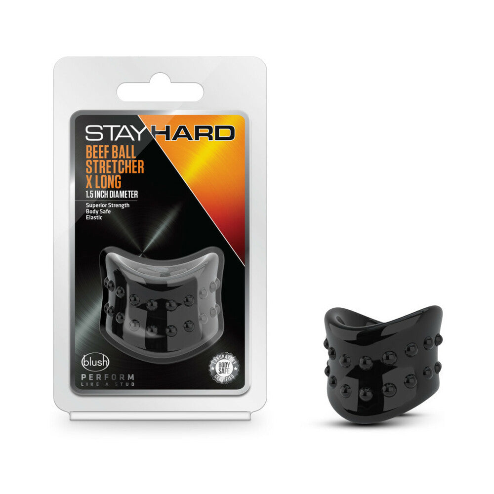 Stay Hard Beef Ball Stretcher X Long 1.5 " Black