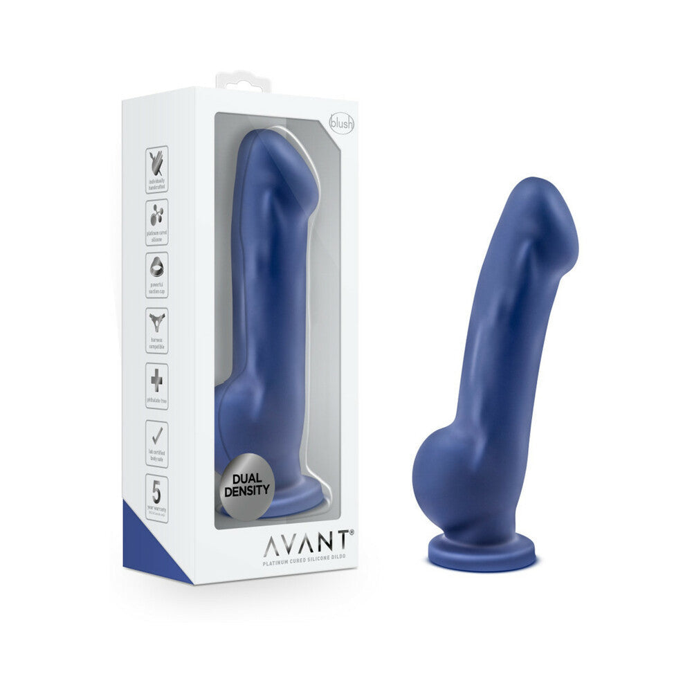 Avant D8 Ergo 7.5 " Dual Density Silicone Dildo Indigo