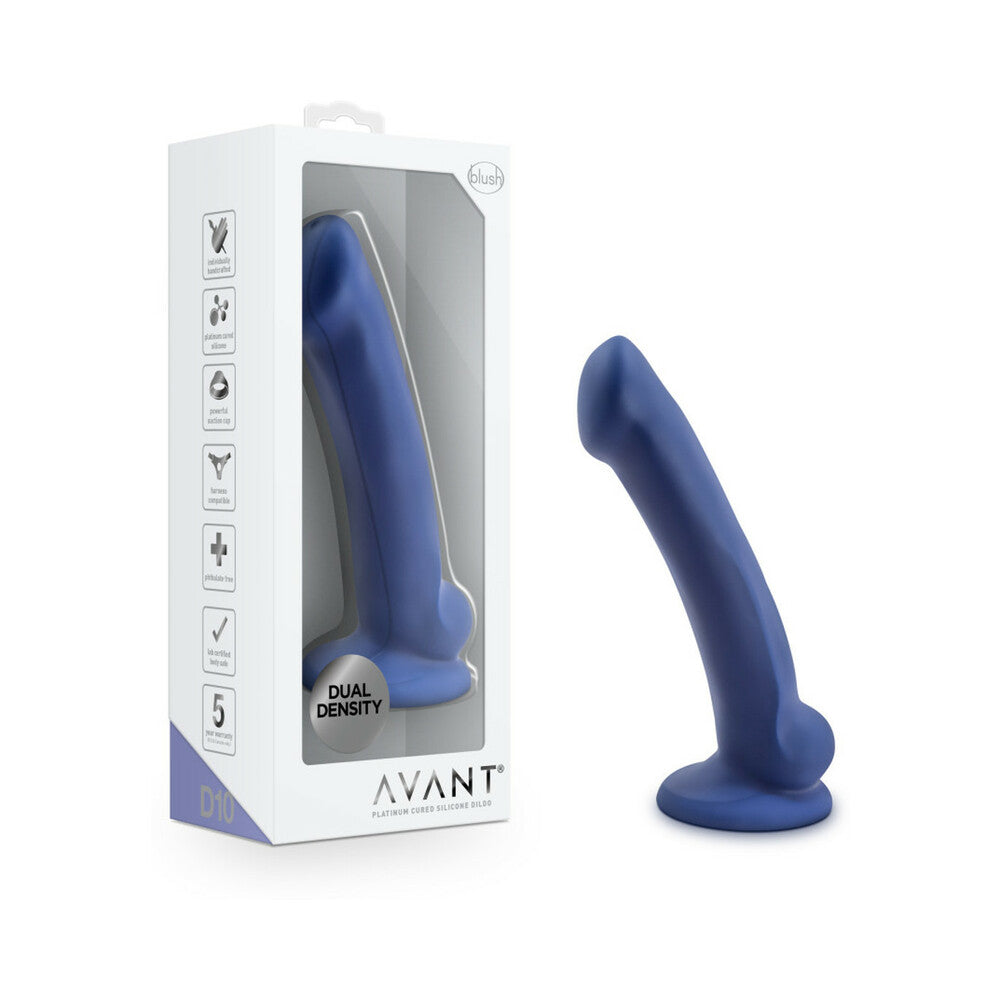 Avant D10 Ergo Mini 7 " Dual Density Silicone Dildo Indigo
