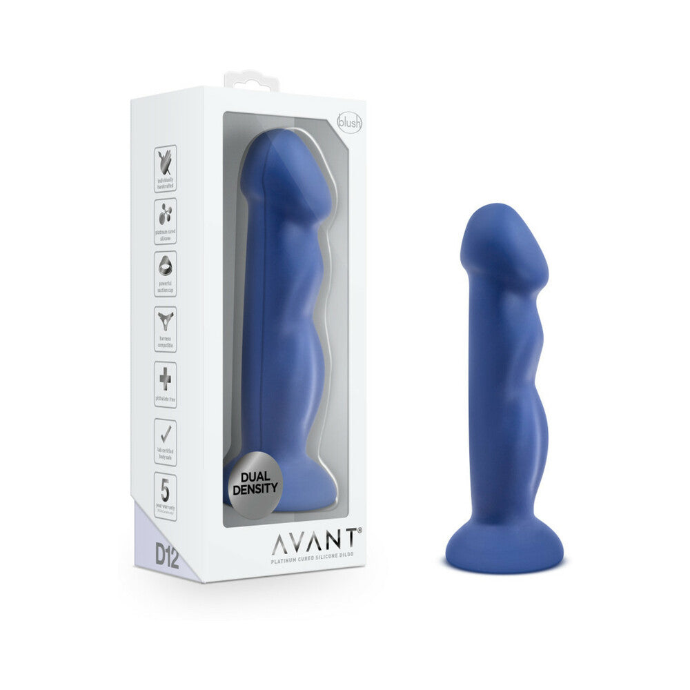 Avant D12 Suko 8 " Dual Density Silicone Dildo Indigo