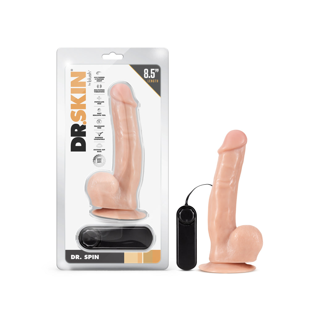 Dr. Skin Dr. Spin 8.5 " Gyrating Realistic Dildo with Balls Beige