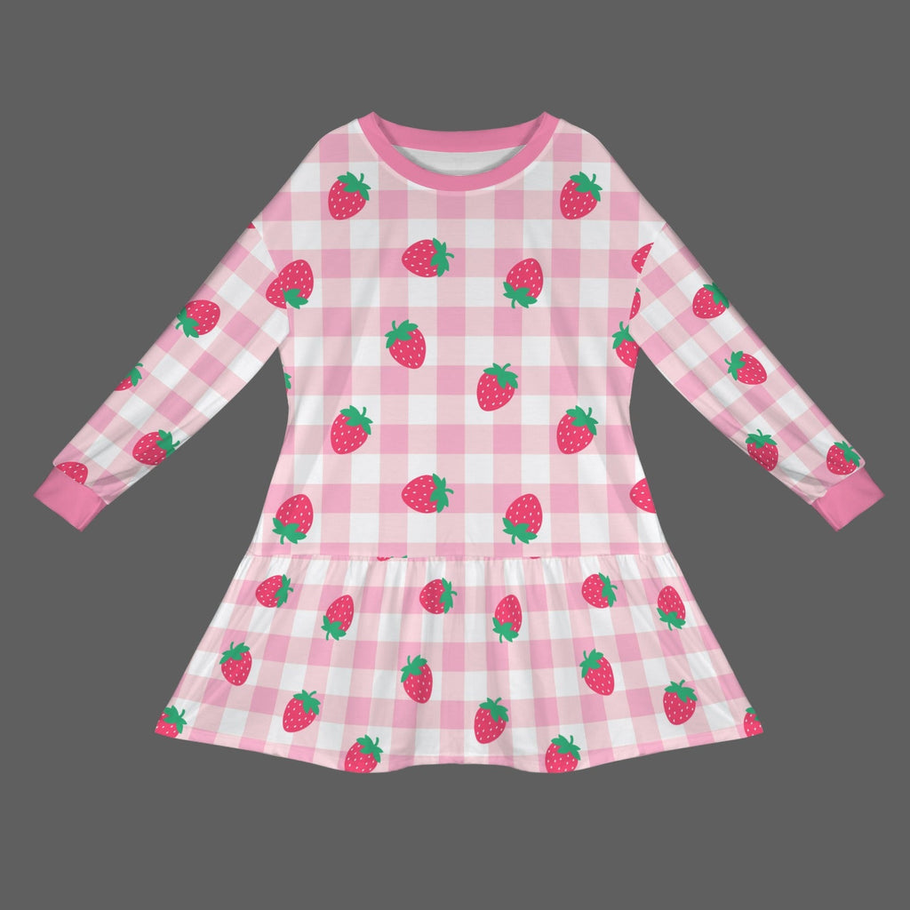 Sweet Strawberry Plaid Play Dress