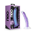 Neo Elite Glow in the Dark Light 7 " Silicone Dual-Density Dildo Neon Purple