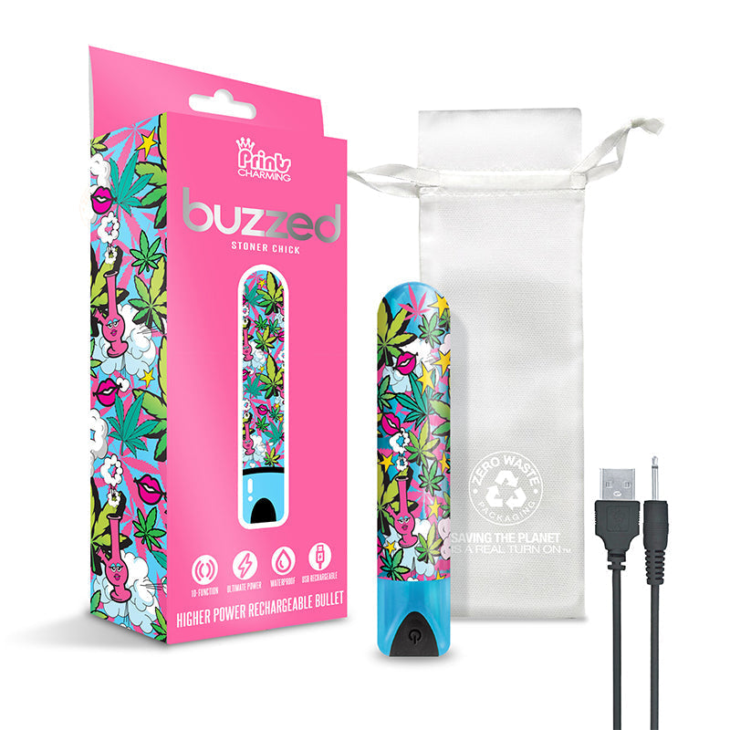 Buzzed Rechargeable 3.5" Bullet Vibrator (Blue)