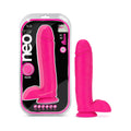 Neo Elite 10 " Silicone Dual Density Dildo with Balls Neon Pink
