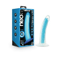 Neo Elite Glow in the Dark Prysm 7 " Silicone Dual Density Dildo Neon Blue