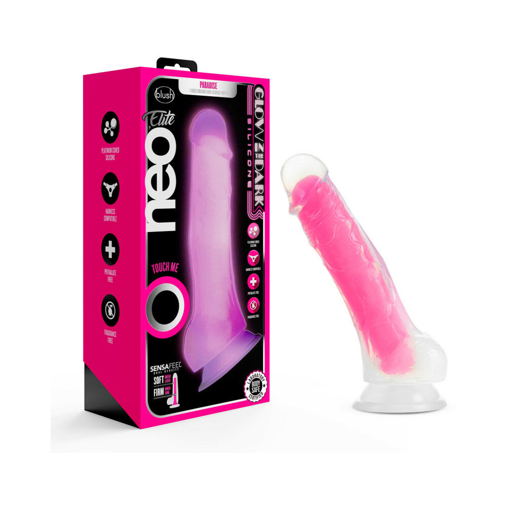 Neo Elite Glow in the Dark Viper 7 " Dual-Density Dildo Neon Pink