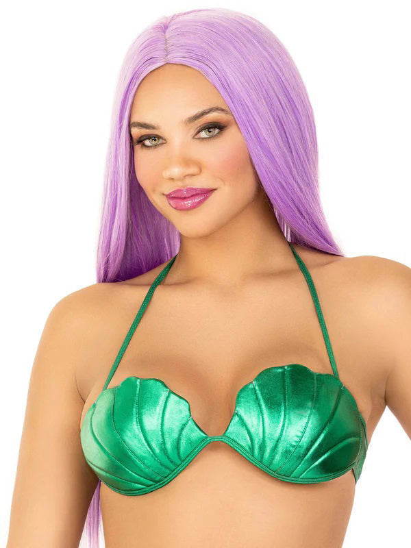 Mermaid Shell Bra Top - Green (Large)