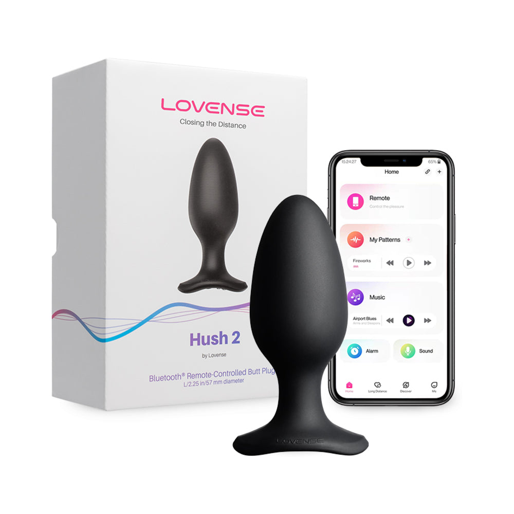 Lovense Hush 2 Bluetooth Remote-Controlled Vibrating Butt Plug L 2.25 "