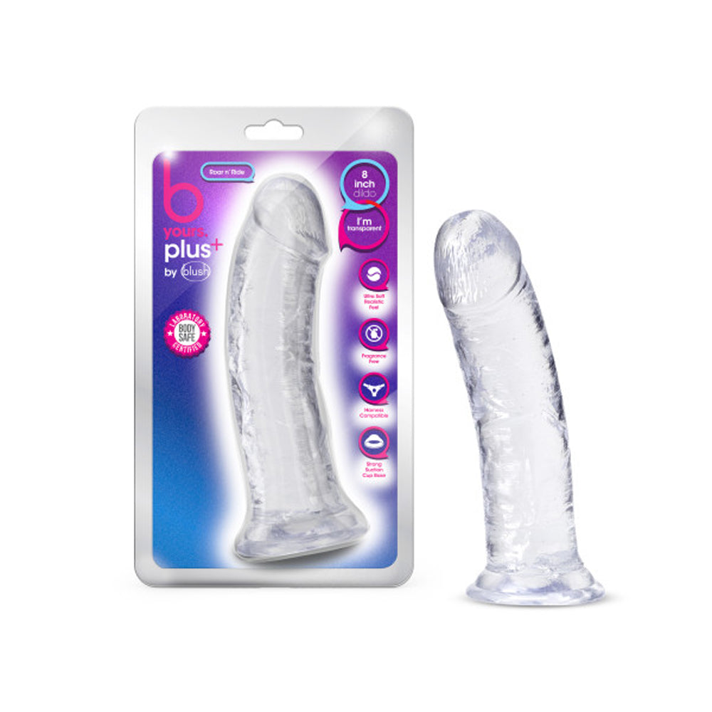 B Yours Plus Roar n' Ride 8 " Dildo Clear