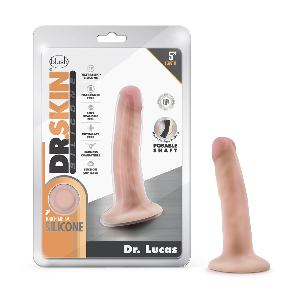 Dr. Skin Silicone Dr. Lucas 5.5 " Posable Dildo Beige
