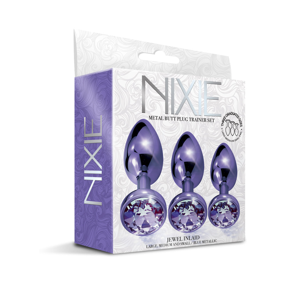 Metal Butt Plug Trainer Set 3-Piece (Purple Metallic)