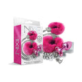 Metal Butt Plug and Furry Handcuff Set (Medium Pink Metallic)