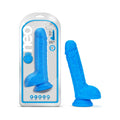 Neo 9 " Dual Density Dildo with Balls Neon Blue