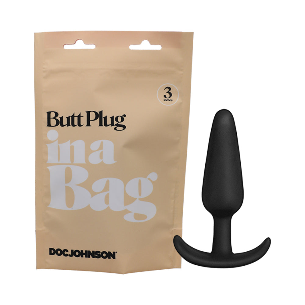 Doc Johnson Butt Plug In A Bag 3 " Silicone Black
