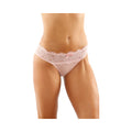 Ivy Lace Bikini Panty with Lattice Cut-Out Back (Light Pink, S/M)