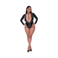 Liquid Onyx Long Sleeve Teddy with Harness Caging (Black)