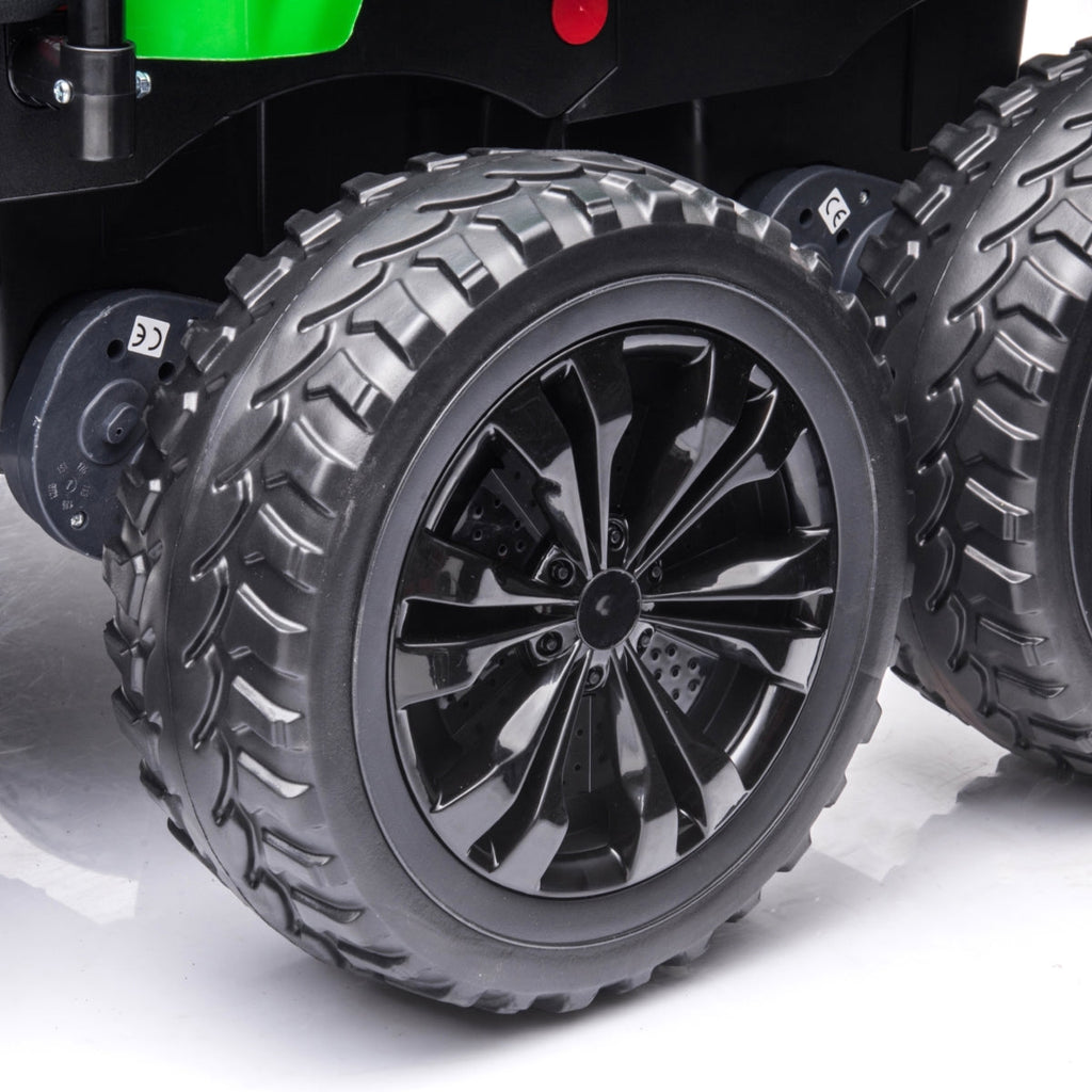 24V 6 Wheeler Magic Cars Tractor Trailer 2 Seater Ride-on with Dump Cart and Parental Remote