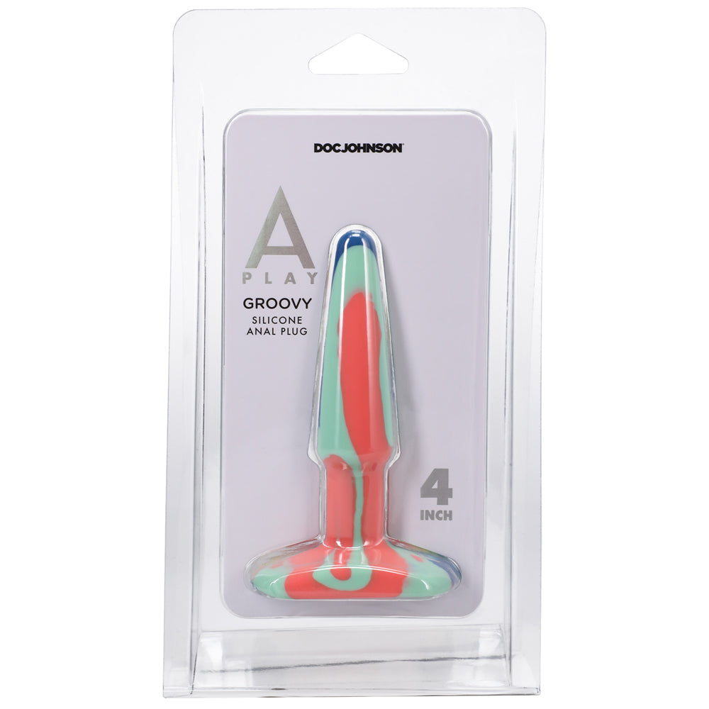 A-Play Groovy 4 " Silicone Anal Plug Sunrise