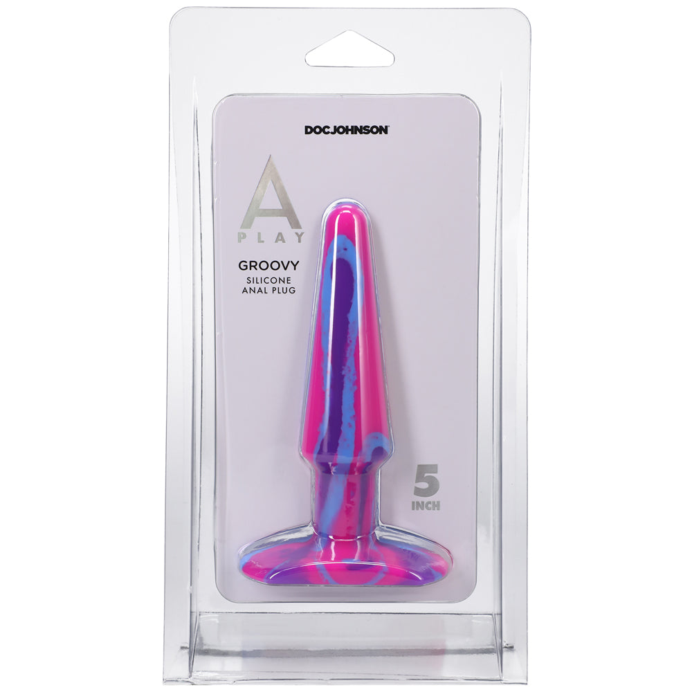 A-Play Groovy 5 " Silicone Anal Plug Berry