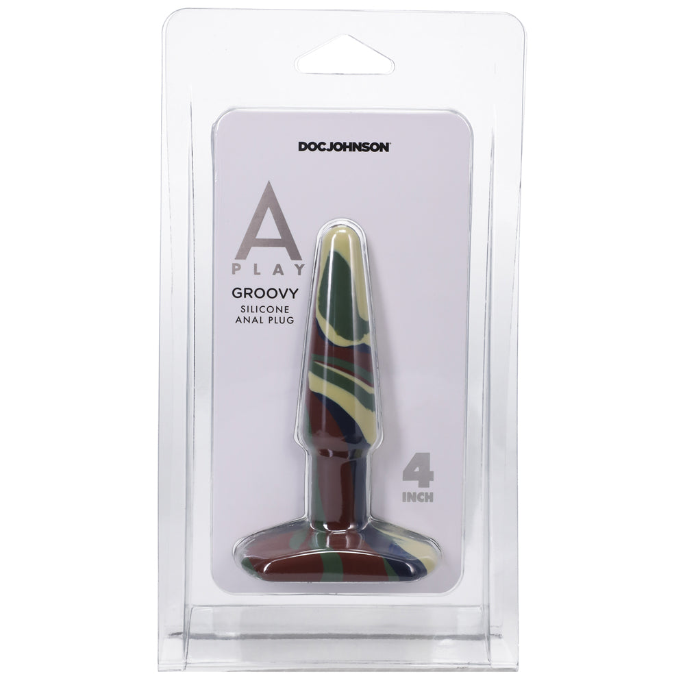 A-Play Groovy 4 " Silicone Anal Plug Camouflage