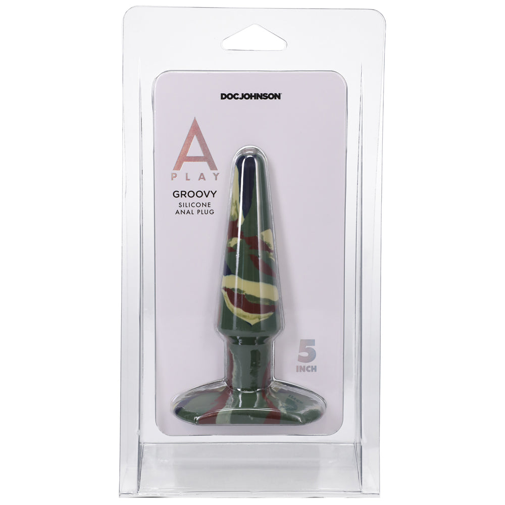 A-Play Groovy 5 " Silicone Anal Plug Camouflage