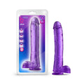 B Yours Plus Hefty n' Hung 14 " Dildo with Balls Purple