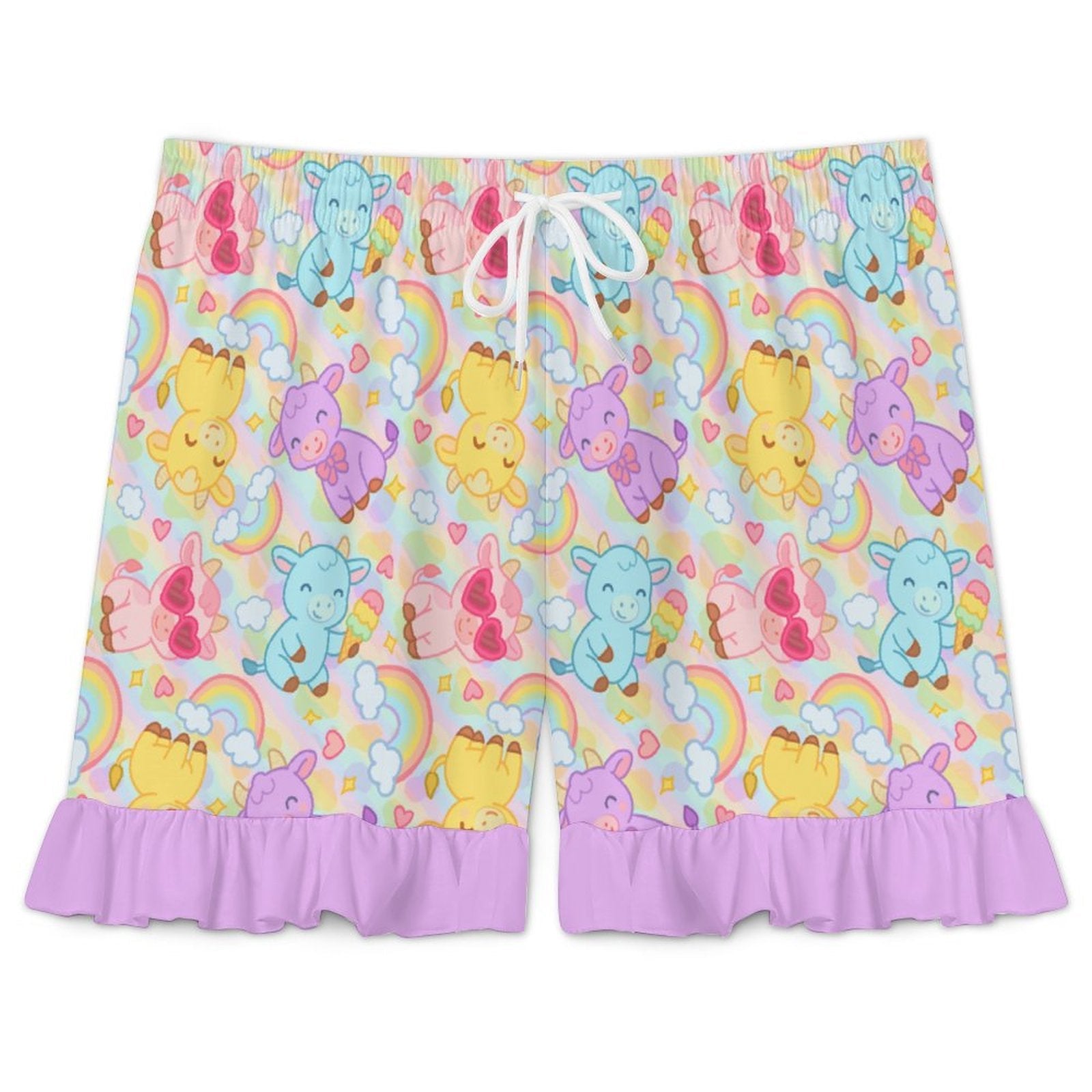 Rainbow Moobaby Ruffle Pajama Set