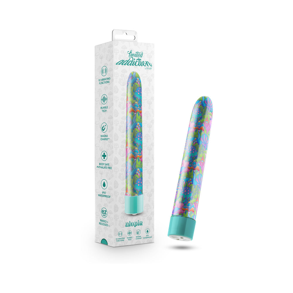Limited Addiction Utopia Rechargeable 7 " Vibrator Aqua