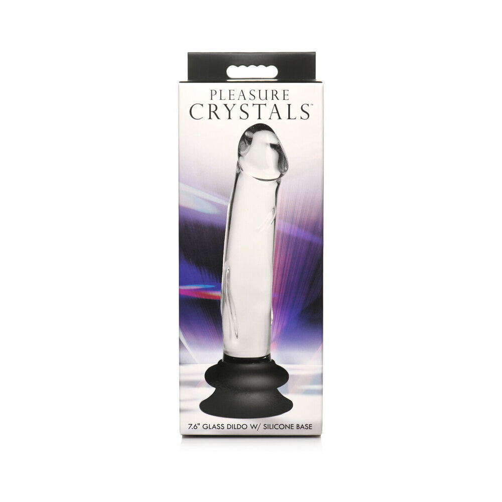 Pleasure Crystals 7.6 " Glass Dildo with Silicone Base