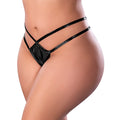 Liquid Onyx Crotchless Panty (Black, Queen)