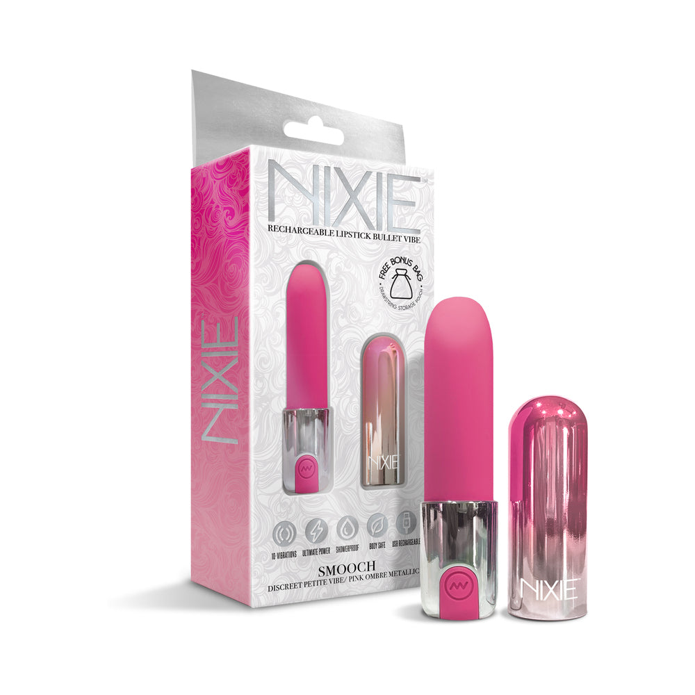 Rechargeable Lipstick Bullet Vibrator (Pink Ombre)