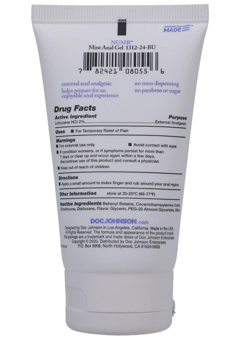 Intimate Enhancements Numb - Mint Anal Gel - 2 Oz. - Bulk