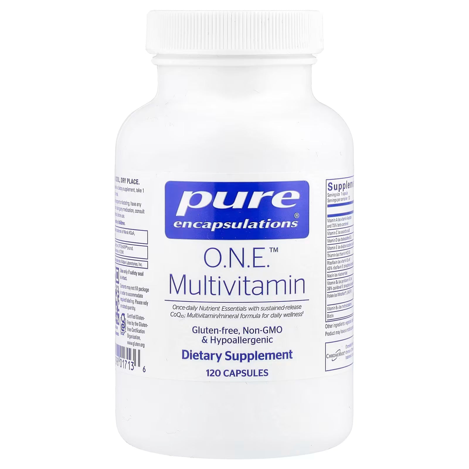 Pure Encapsulations O.N.E. Multivitamin, Once-Daily Formula, 120 Capsules