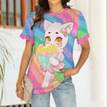 Rainbow Sparkle Kitty Ruffle Play Tee