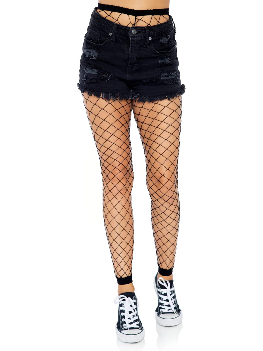 Fence Net Footless Tights - Black (OS)