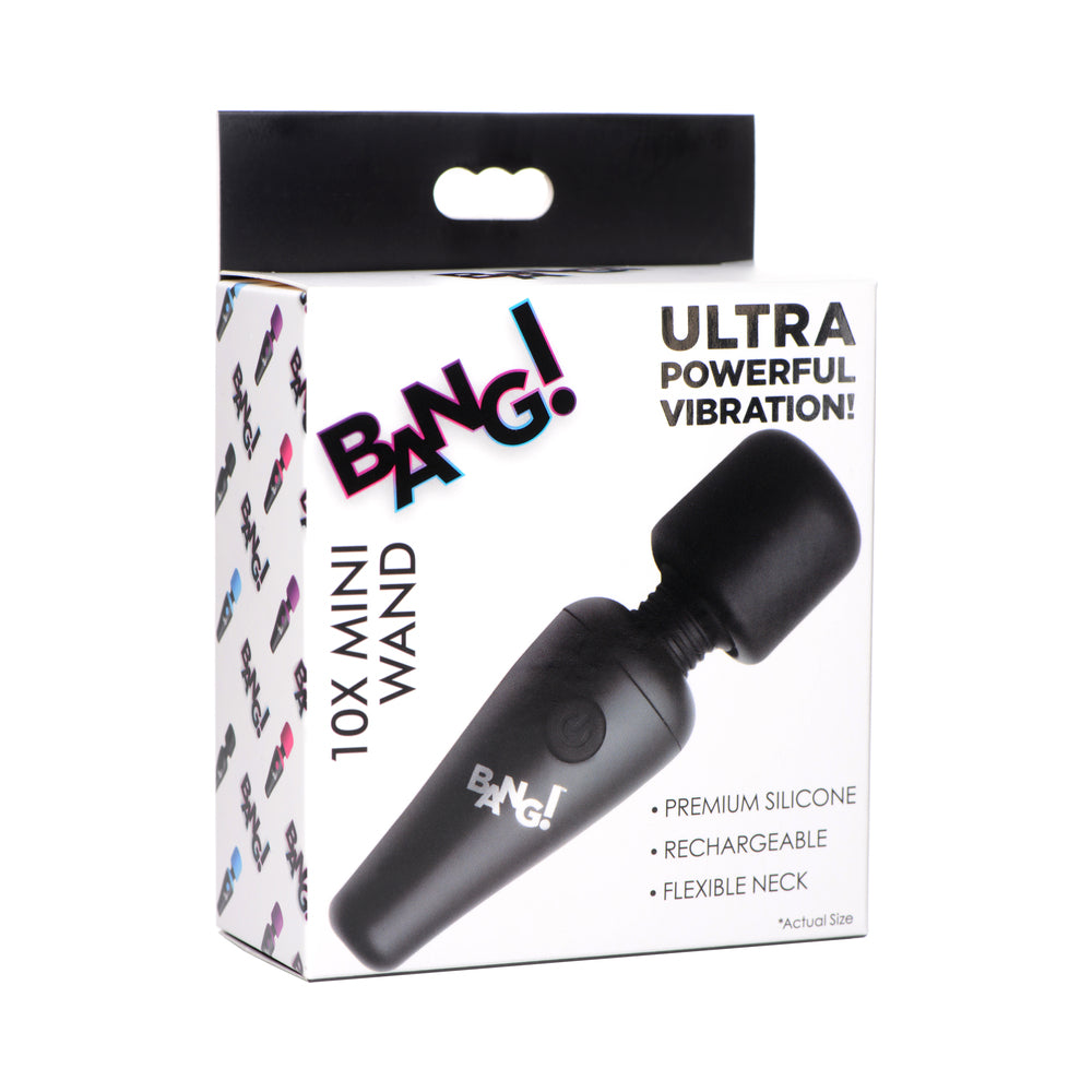 10X Vibrating Mini Silicone Wand (Black)