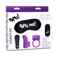 Couple's Love Ring, Finger Vibe, Bullet and Blindfold Kit (Purple)