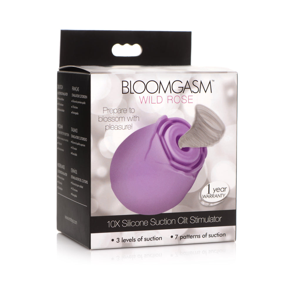 10X Wild Rose Silicone Suction Clit Stimulator (Purple)