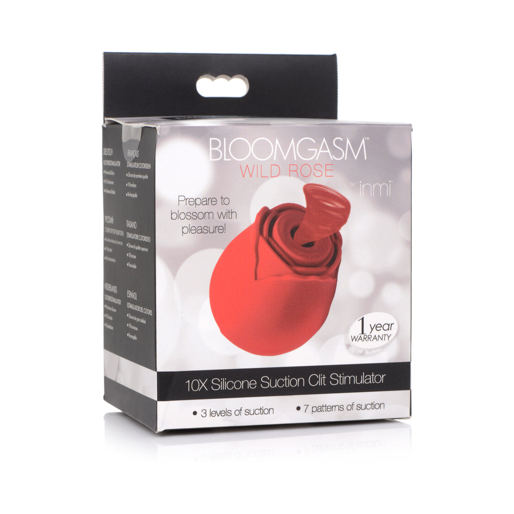 10X Wild Rose Silicone Suction Clit Stimulator (Red)