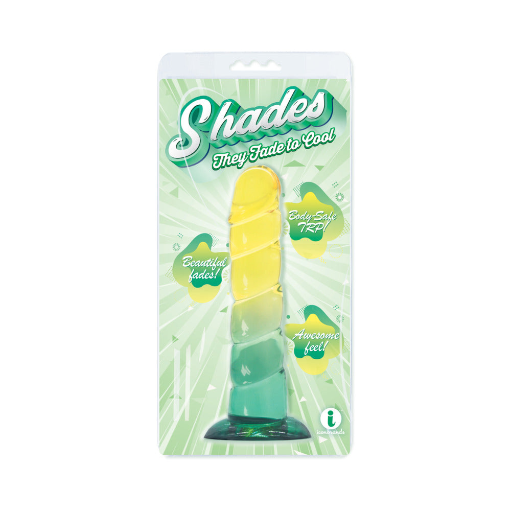 Shades Swirl 7.5 " Dildo Yellow/Mint