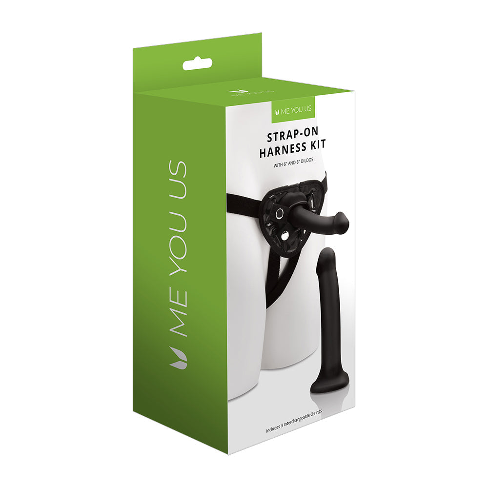 Me You Us Strap-On Harness Kit with 6 " and 8 " Dildos