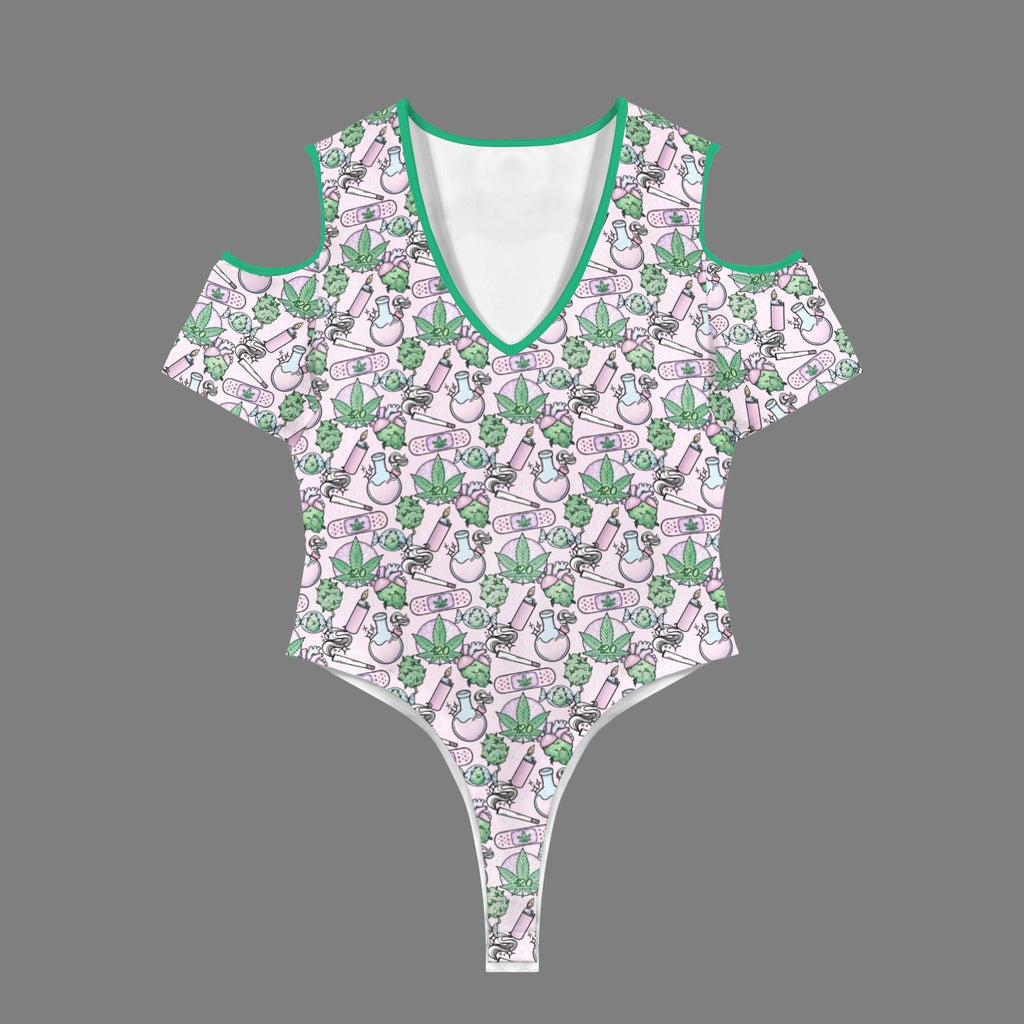 Cute Cannabis Pink Peekaboo Playsuit